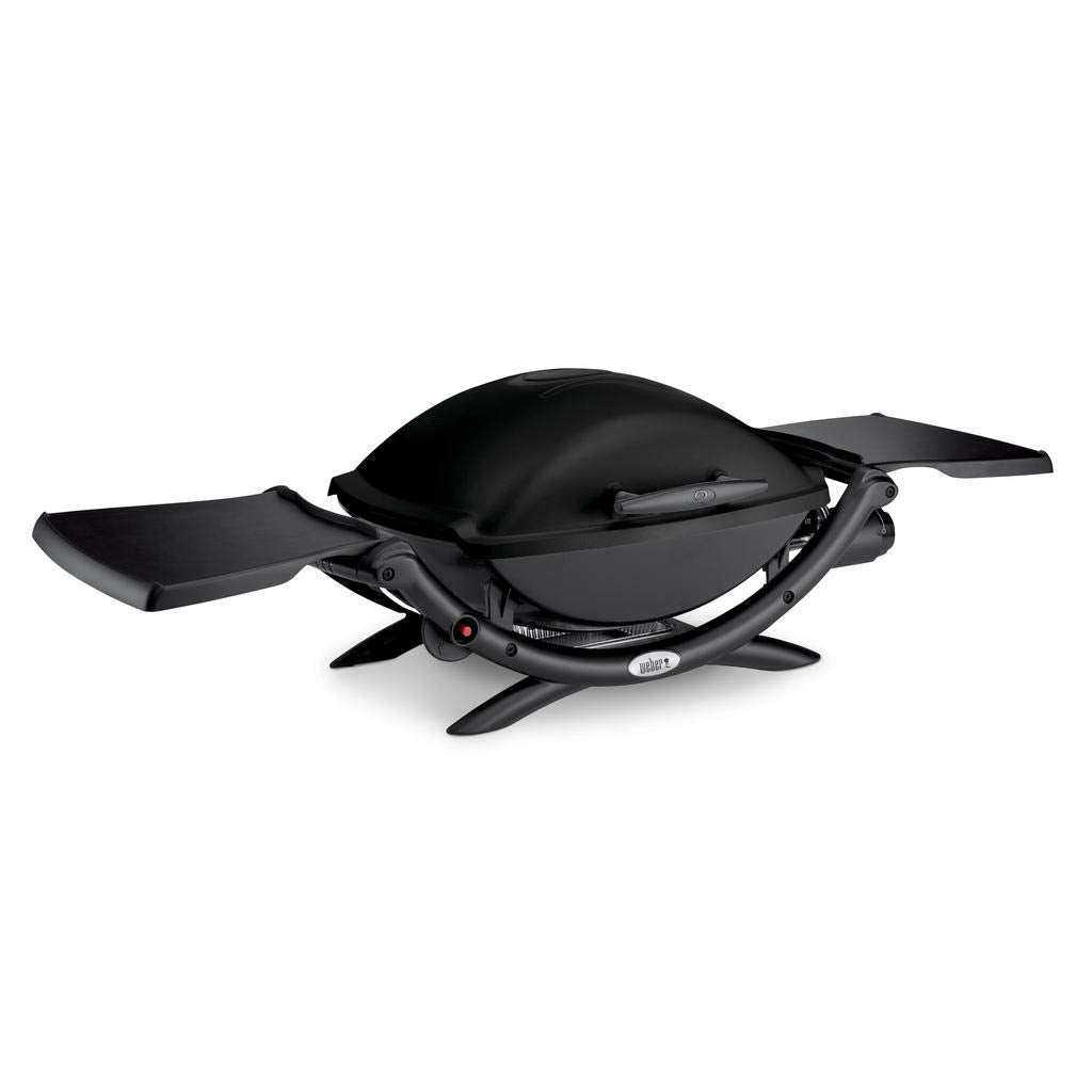 Weber Q2000 Gas Barbecue 55 x 39 cm with Folding Side Tables, Black 53010049