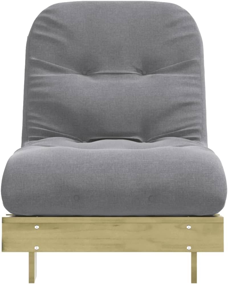 Futon Sofa Bed with Mattress, Pine Wood, Pressure Treated, 70 x 206 x 11 cm, Adjustable Backrest, Foldable as a Guest Bed, Space Saving for Sitting and Lying