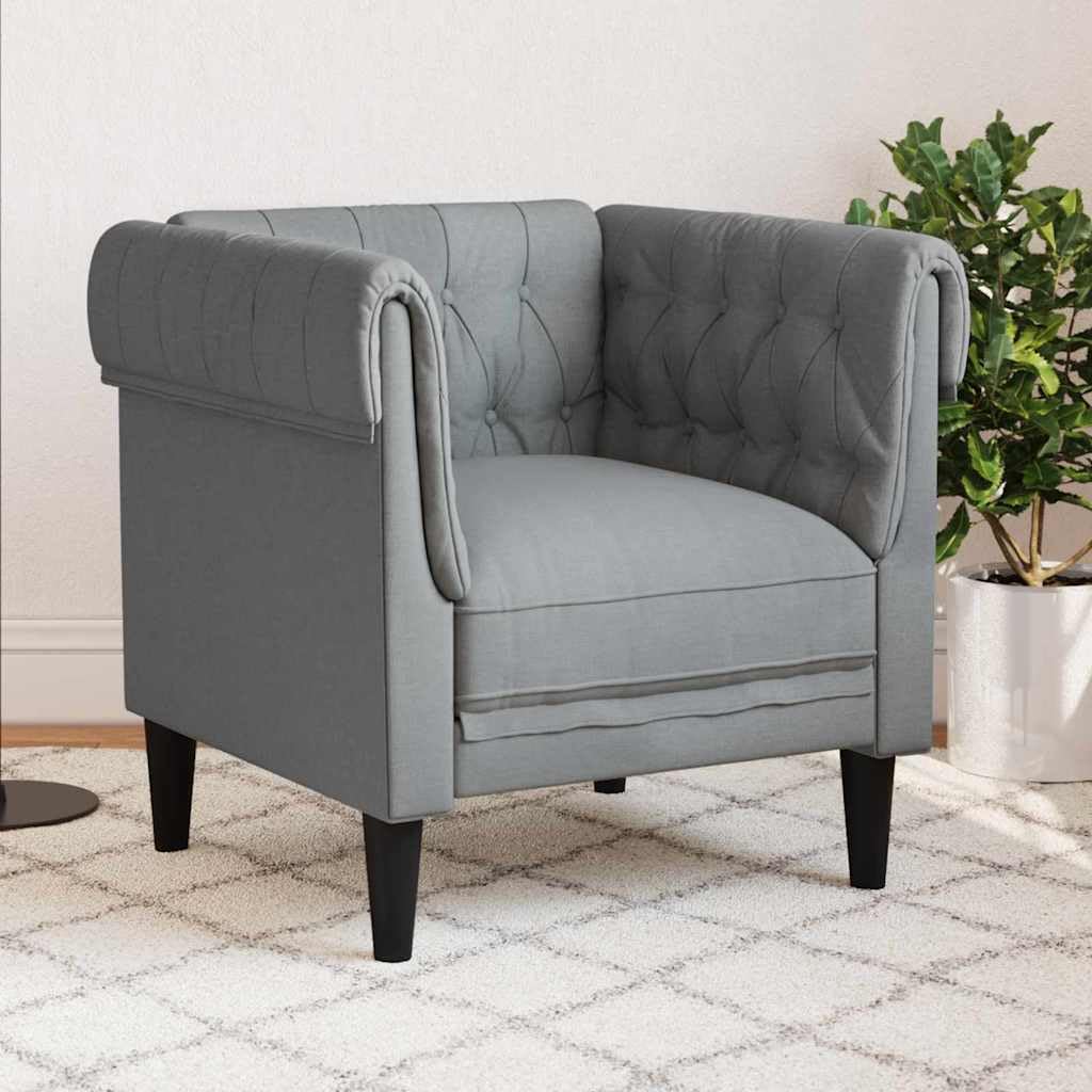 Dark Grey Sofa 78.5 x 74.5 x 74.5 cm Made of Polyester, Modern Chesterfield Design with Comfortable Foam Filling, Flexible Placement, Durable and Functional for Living Room