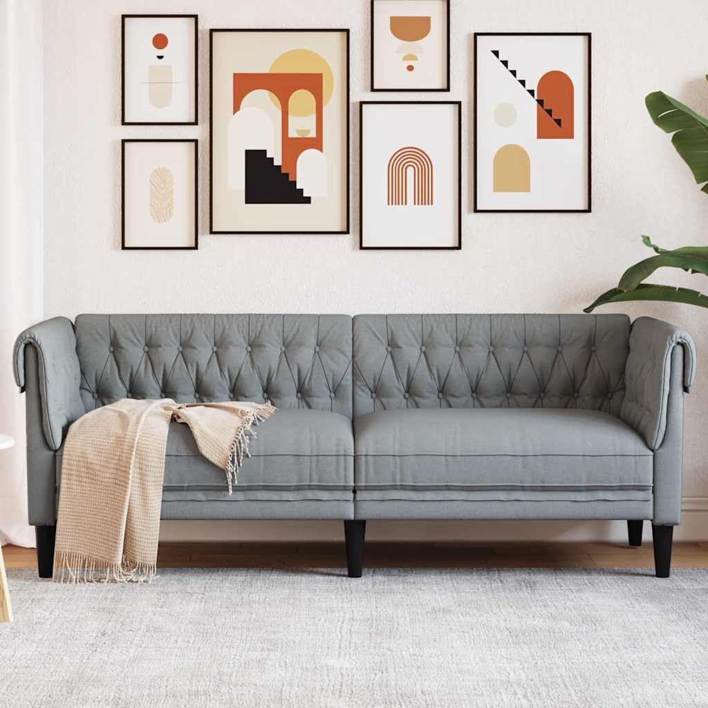 Dark Grey Sofa 78.5 x 74.5 x 74.5 cm Made of Polyester, Modern Chesterfield Design with Comfortable Foam Filling, Flexible Placement, Durable and Functional for Living Room