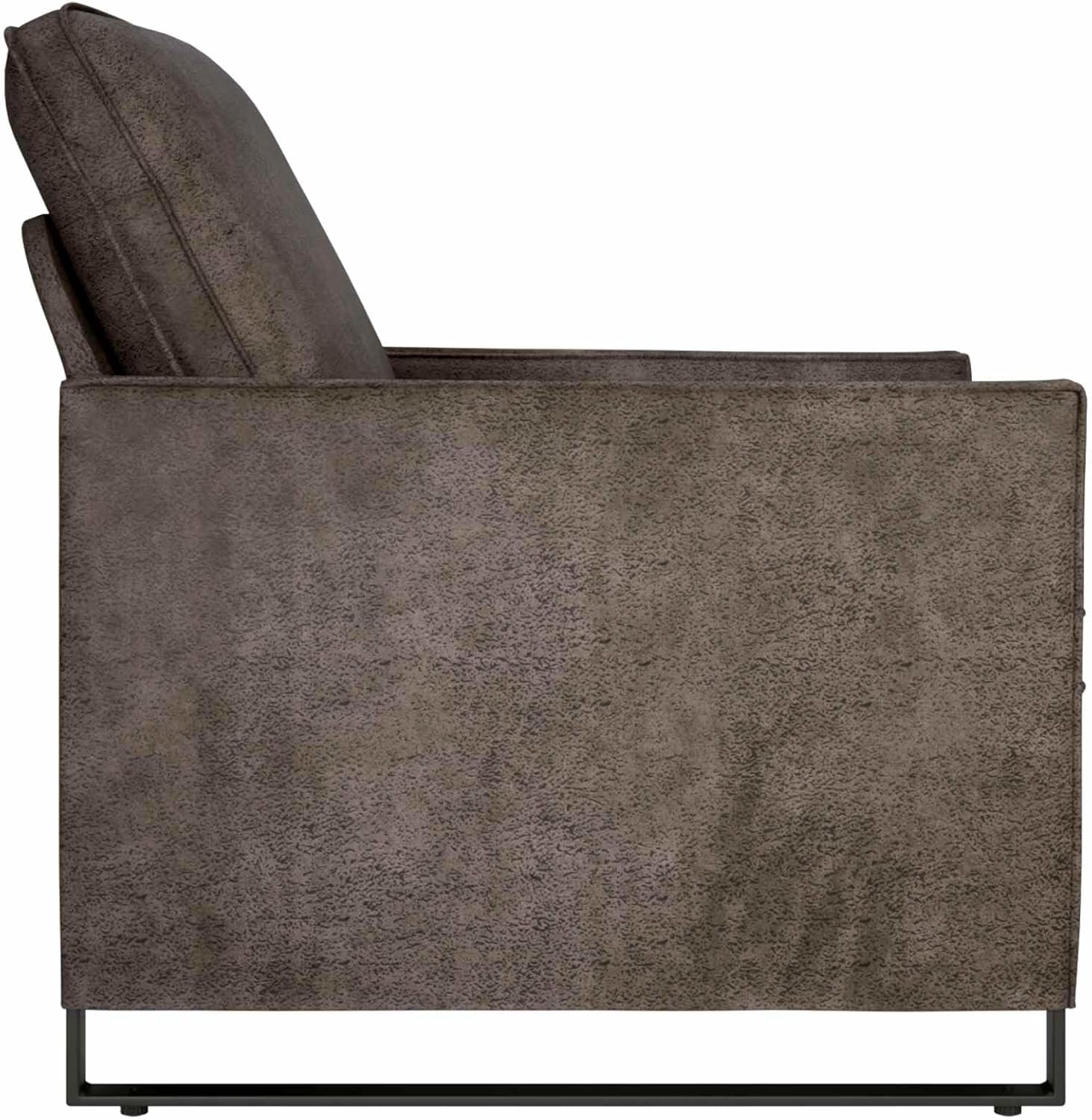 Single Sofa Dark Grey 70 x 81 x 82 cm Faux Suede Modern Design with Sturdy Metal Frame and Comfortable Seat for Living Room, Office or Lounge