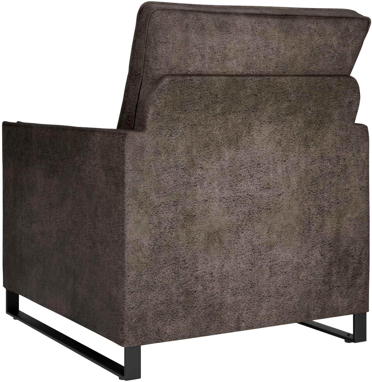 Single Sofa Dark Grey 70 x 81 x 82 cm Faux Suede Modern Design with Sturdy Metal Frame and Comfortable Seat for Living Room, Office or Lounge