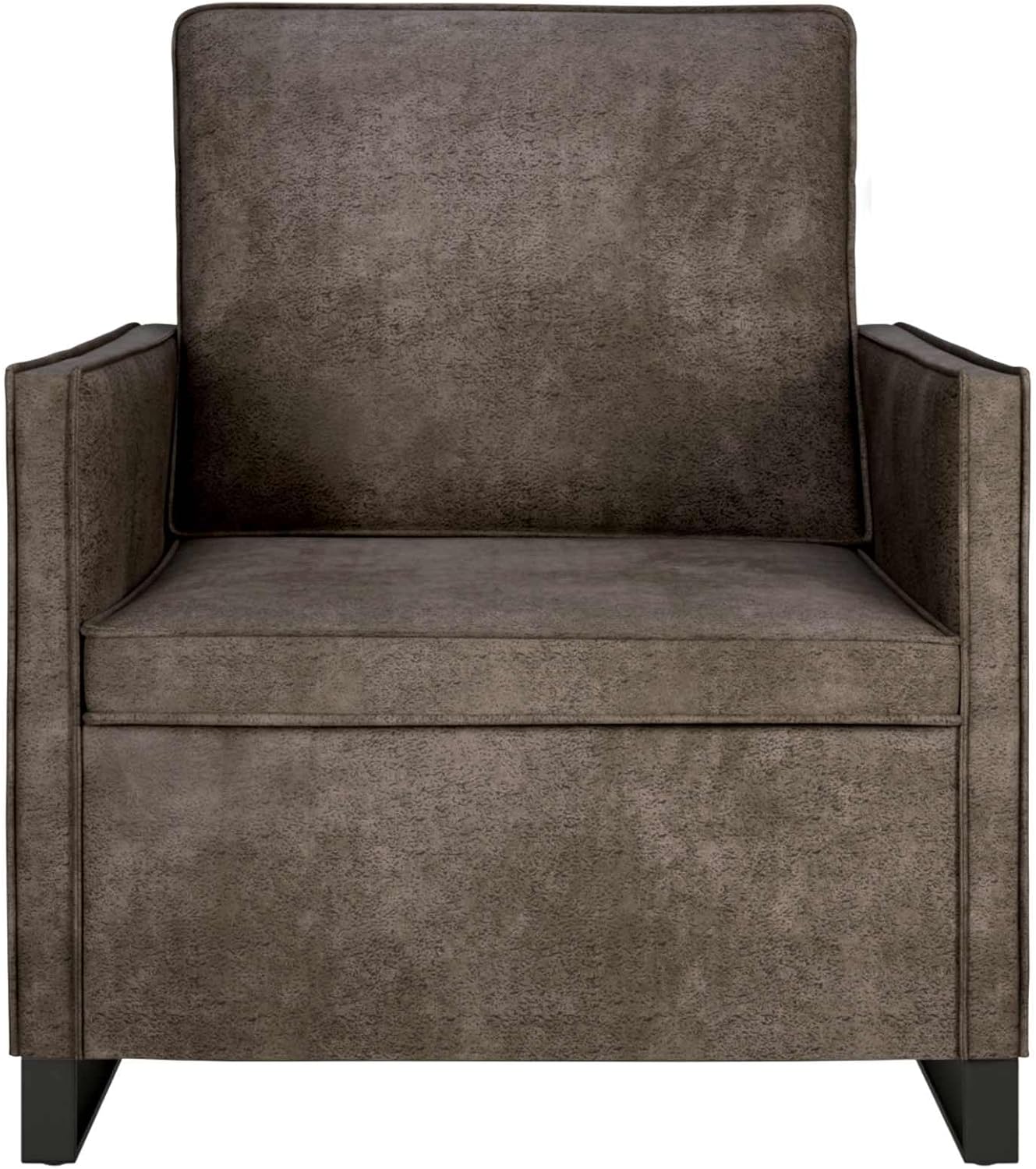 Single Sofa Dark Grey 70 x 81 x 82 cm Faux Suede Modern Design with Sturdy Metal Frame and Comfortable Seat for Living Room, Office or Lounge