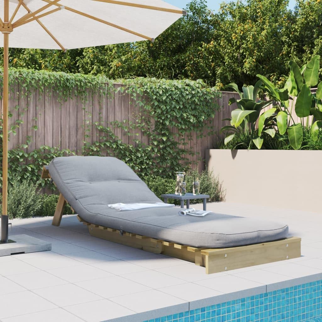 Futon Sofa Bed with Mattress, Pine Wood, Pressure Treated, 70 x 206 x 11 cm, Adjustable Backrest, Foldable as a Guest Bed, Space Saving for Sitting and Lying