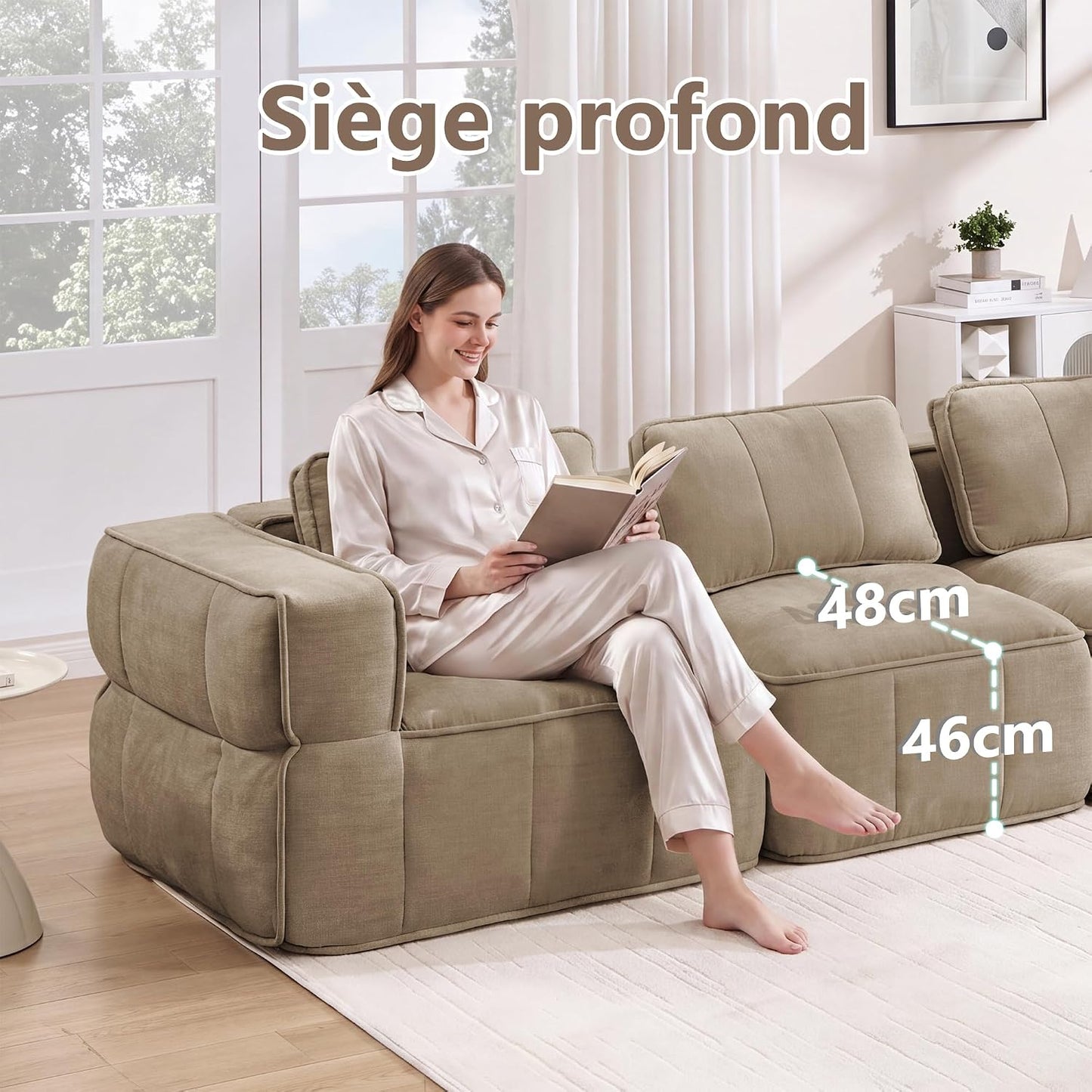 2-Sitzer Modulsofa Rahmenloses Sofa 32D Schaumstoff