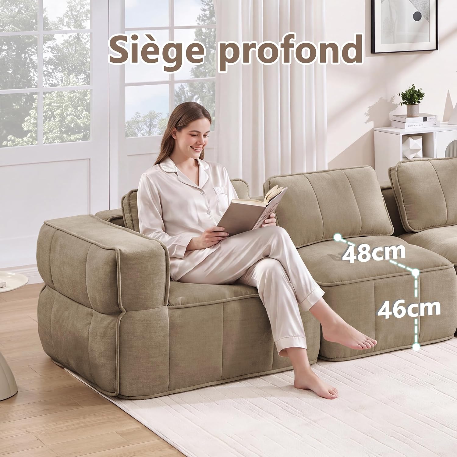 2-Sitzer Modulsofa Rahmenloses Sofa 32D Schaumstoff
